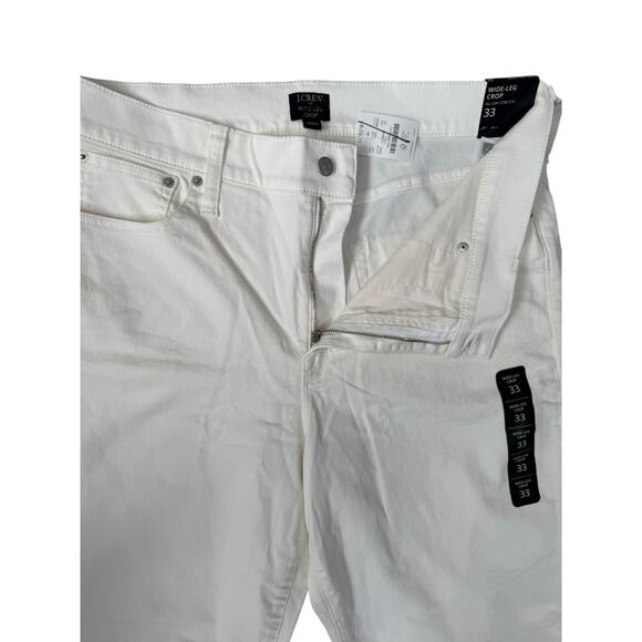 J. Crew Wide-Leg Crop Stretch Jean in All-Day Stretch Seashell White Size‎ 33 - Picture 9 of 10